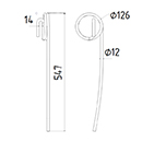 DENT DE SEMOIR 980951 SULKY ADAPTABLE LONG.547 DIAM.SPIRE 126 FIL 12