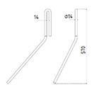 DENT DE SEMOIR DROITE 31054302 HORSCH ADAPTABLE LONG.570 FIL 14