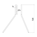 DENT DE SEMOIR GAUCHE 31054303 HORSCH ADAPTABLE LONG.568 FIL 14
