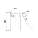 DENT DE SEMOIR 975431 AMAZONE ADAPTABLE LONG.337 LARG.175 DIAM.SPIRE 68 FIL 8
