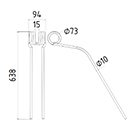 DENT FANEUR ANDAINEUR 131227388 KRONE ADAPTABLE LONG.638 LARG.94 DIAM SPIRE.73 FIL.10