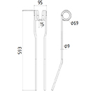 DENT FANEUR ANDAINEUR 16636053.86 KUBOTA ADAPTABLE LONG.593 LARG.95 DIAM SPIRE.69 FIL.9