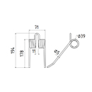 DENT DE PRESSE 700056075 KVERNELAND PICK UP ADAPTABLE LONG.194 LARG.71 DIAM SPIRE.39 FIL.5