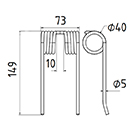 DENT DE PRESSE 9383710 KRONE PICK UP ADAPTABLE LONG.149 LARG.73 DIAM SPIRE.40 FIL.5
