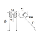 DENT DE PRESSE 8876521 POTTINGER PICK UP ADAPTABLE LONG.168 LARG.68 DIAM SPIRE.40 FIL.5