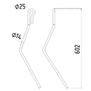 DENT DE SEMOIR DROITE 959335 AMAZONE ADAPTABLE LONG.602 FIL 14