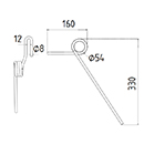 DENT DE SEMOIR ARRIERE 420861 KVERNELAND KUBOTA ADAPTABLE LONG.330 DIAM SPIRE.54 FIL.8