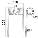 DENT 707895642 HESSTON ADAPTABLE ENSILEUSE LONG.204 LARG.108 DIAM SPIRE.49 FIL.6,5