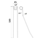 DENT FANEUR 436030 POTTINGER ANDAINEUR ADAPTABLE LONG.589 LARG.85 DIAM SPIRE.67 FIL.9