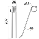 DENT DE FENAISON LONG.207 LARG.26 DIAM SPIRE.35 FIL.3