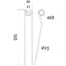 DENT FANEUR 9557100 CLAAS BAUTZ ANDAINEUR ADAPTABLE LONG.595 LARG.90 DIAM SPIRE.68 FIL.9,5
