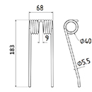 DENT DE PRESSE 436151 POTTINGER PICK UP ADAPTABLE LONG.183 LARG.68 DIAM SPIRE.40 FIL.5,5