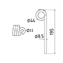 DENT DE PRESSE CC50764 JOHN DEERE PICK UP ADAPTABLE LONG.195 DIAM SPIRE.44 FIL.8,5