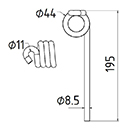 DENT DE PRESSE CC50765 JOHN DEERE PICK UP ADAPTABLE LONG.195 DIAM SPIRE.44 FIL.8,5