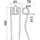 DENT DE PRESSE 6022 ROC PICK UP ADAPTABLE LONG.200 LARG.65 DIAM SPIRE.45 FIL.5,5
