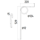 DENT DE HERSE ETRILLE DOUBLET RECORD LONG.529 DIAM SPIRE.124 FIL.12
