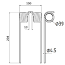 DENT DE PRESSE 607293M1 MASSEY FERGUSON PICK UP ADAPTABLE GW078 LONG.204 LARG.100 DIAM SPIRE.39 FIL.4,5