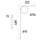 DENT DE SEMOIR MARSK-TIG BONNEL DENT HERSE ETRILLE LONG.489 LARG.222 DIAM SPIRE.116 FIL.10