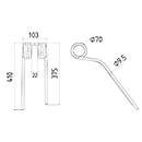 DENT DROITE FANEUR 0673741 STOLL ANDAINEUR ADAPTABLE LONG.410 LARG.103 DIAM SPIRE.70 FIL.9,5