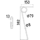 DENT DE SEMOIR 7003101 KRM SULKY LONG.382 LARG.150 DIAM SPIRE.79 FIL.8