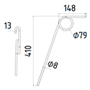 DENT DE SEMOIR 7013102 KRM SULKY LONG.410 LARG.148 DIAM SPIRE.79 FIL.8