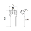 DENT DE PRESSE 9384360 KRONE PICK UP ADAPTABLE LONG.160 LARG.79 DIAM SPIRE.42 FIL.6,5