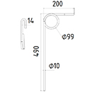 DENT DE SEMOIR 04261000 DOUBLET RECORD LONG.490 LARG.200 DIAM SPIRE.99 FIL.10