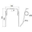 DENT DE RABATTEUR 323289750 LAVERDA LONG.256 LARG.159 DIAM SPIRE.50 FIL.5,5