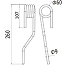 DENT A BETTERAVES HOLMER LONG.260 DIAM.SPIRE 60 FIL.9