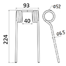 DENT DE PRESSE 8000818 IDASS PICK UP ADAPTABLE LONG.224 LARG.93 DIAM SPIRE.52 FIL.6,5