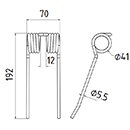DENT DE PRESSE CLAAS BAUTZ PICK UP ADAPTABLE LONG.192 LARG.70 DIAM SPIRE.41 FIL.5,5