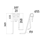 DENT FANEUR ANDAINEUR 4104311680 LELY ADAPTABLE LONG.369 LARG.107 DIAM SPIRE.55 FIL.9
