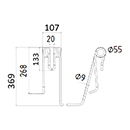 DENT FANEUR ANDAINEUR 4104311750 LELY ADAPTABLE LONG.369 LARG.107 DIAM SPIRE.55 FIL.9