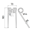 DENT DE PRESSE 84392367 NEW HOLLAND PICK UP ADAPTABLE LONG.183 LARG.73 DIAM SPIRE.44 FIL.6