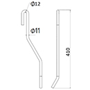 DENT NIVELEUSE DROITE LH 90036191 VICON ADAPTABLE LONG.410 FIL.11