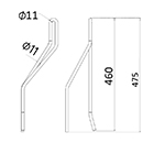 DENT NIVELEUSE GAUCHE LH 99136240 VICON ADAPTABLE LONG.475 FIL.11