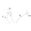 DENT DE SEMOIR DROITE K3005740 KUHN LONG.530 LARG.125 DIAM SPIRE.72 FIL.10