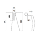 DENT DE SEMOIR 53051100 KUHN LONG.333 LARG.62 DIAM SPIRE.51 FIL.6
