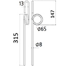 DENT DE SEMOIR 30153079 MONOSEM RIBOULEAU LONG.315 DIAM SPIRE.65 FIL.8