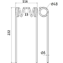 DENT FANEUR NEW HOLLAND ANDAINEUR ADAPTABLE LONG.222 LARG.116 DIAM SPIRE.48 FIL.6