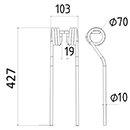 DENT FANEUR ANDAINEUR 153910405 SIP ADAPTABLE LONG.427 LARG.103 DIAM SPIRE.70 FIL.10