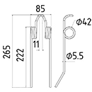 DENT DE PRESSE FOSSARD PICK UP ADAPTABLE LONG.232 LARG.91 DIAM SPIRE.58 FIL.7