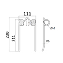 DENT DE PRESSE KMC PICK UP ADAPTABLE LONG.230 LARG.111 DIAM SPIRE.41 FIL.6