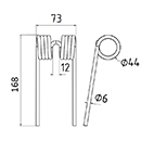 DENT DE PRESSE PICK UP DENT DE PLAGE ADAPTABLE LONG.168 LARG.73 DIAM SPIRE.44 FIL.6