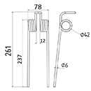 DENT DE PRESSE GW859 ADAPTABLE PICK UP LONG.261 LARG.78 DIAM SPIRE.42 FIL.6