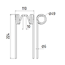 DENT FANEUR NEW HOLLAND ANDAINEUR ADAPTABLE LONG.224 LARG.110 DIAM SPIRE.49 FIL.6