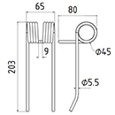 DENT DE PRESSE GW863 ADAPTABLE PICK UP LONG.203 LARG.65 DIAM SPIRE.45 FIL.5,5