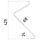 DENT DE RELEVEUR DENT DE FENAISON LONG.429 FIL.8