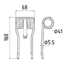 DENT DE PRESSE 2700 14580 KRONE PICK UP LONG.160 LARG.68 DIAM SPIRE.41 FIL.5,5