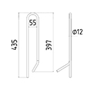DENT A BETTERAVES GAUCHE HOLMER LONG.435 LARG.79 FIL.12